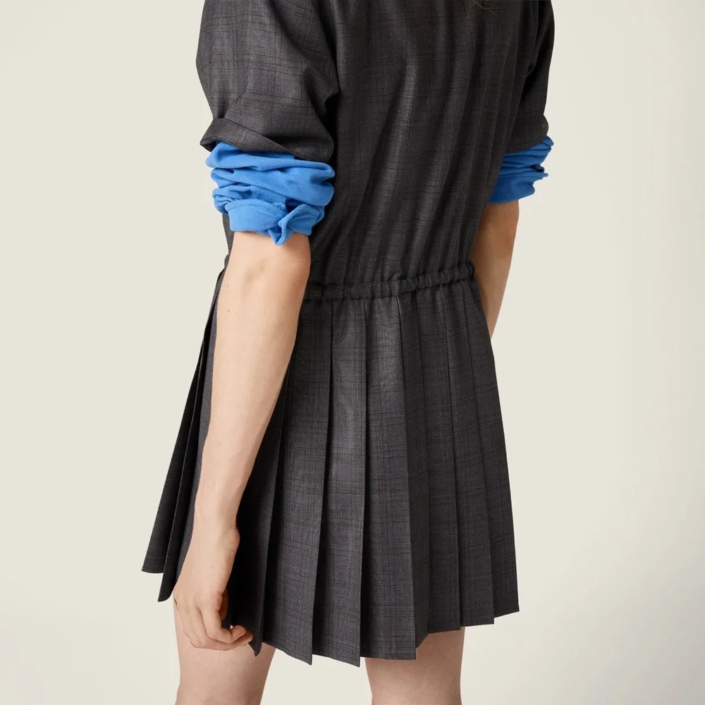 Miu Miu Prince of Wales pleated short dress It36 - Picture 4 of 7